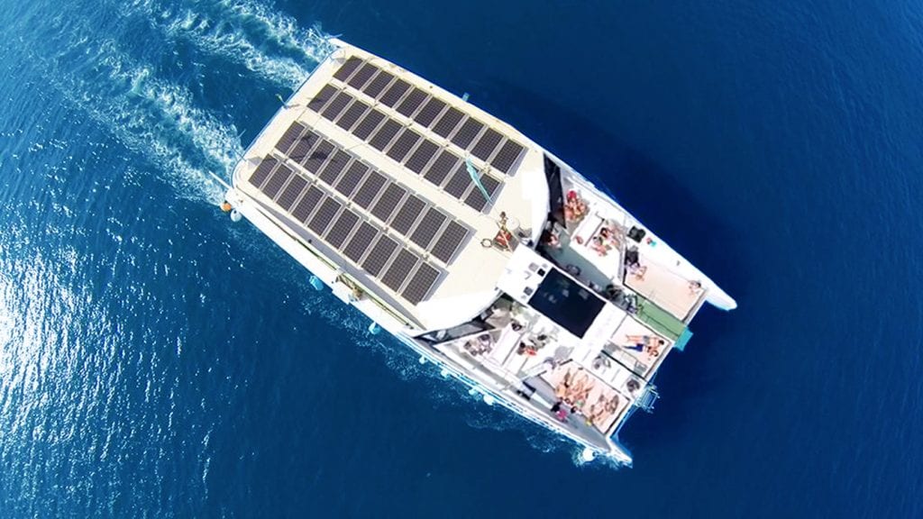 We have solar panels to power the boat