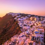 Best Views in Greece Pink sunset Santorini