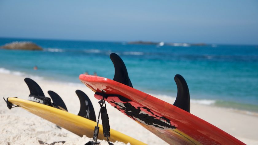 surfboards on beach