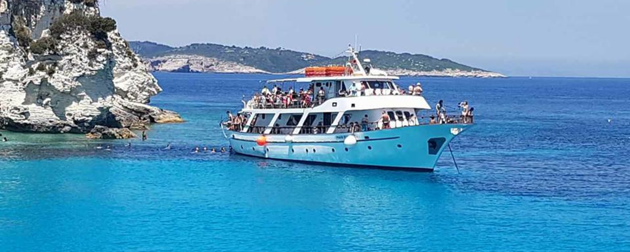 Full day boat tour in Corfu to Paxos and Antipaxos Cover