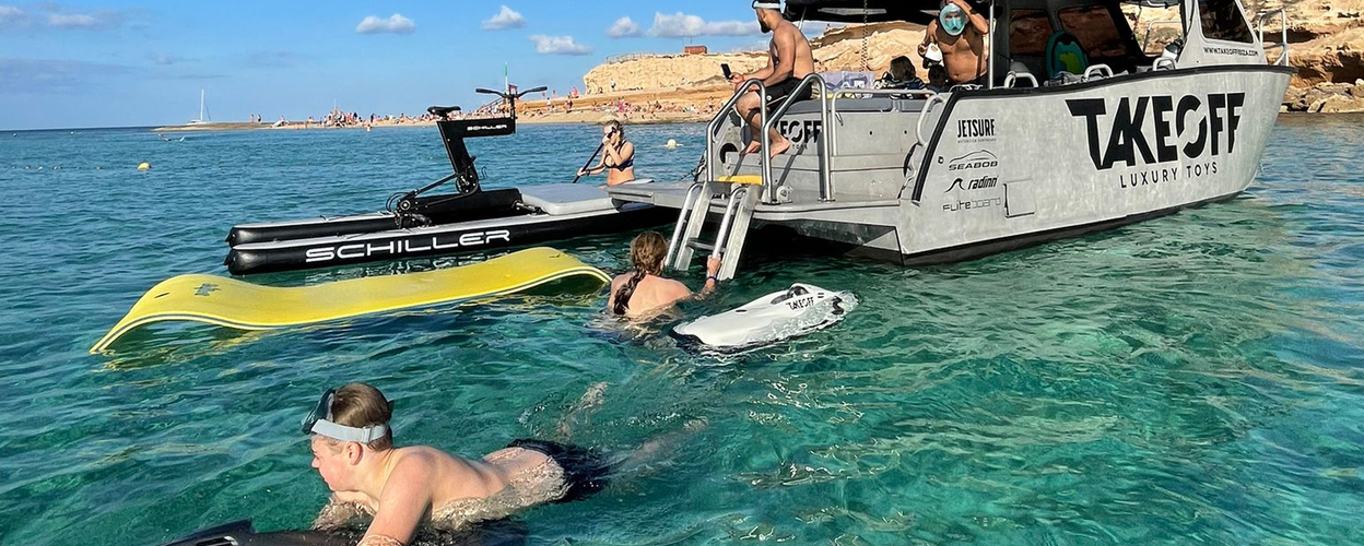 Cover for boat tour with water sports in Ibiza