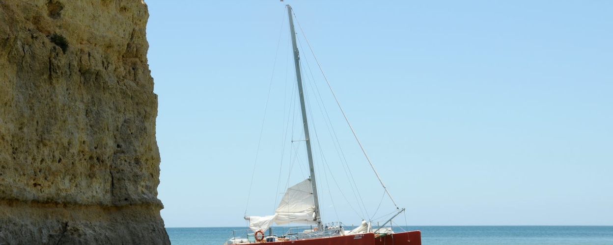 Sailing along the coast of Vilamoura