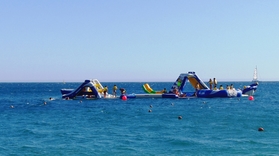 Inflatable waterpark in Sesimbra