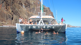 Swimming on a boat trip in Madeira