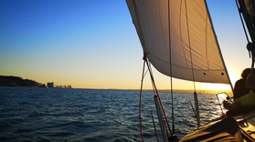 Sunset sailing in Lisbon