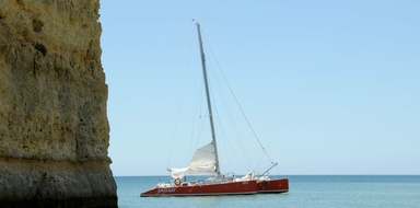 Sailing along the coast of Vilamoura