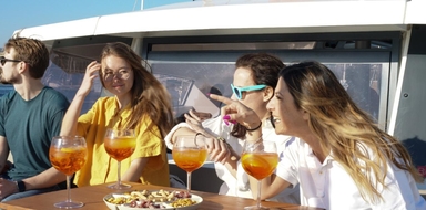 Private meal on a catamaran in Barcelona
