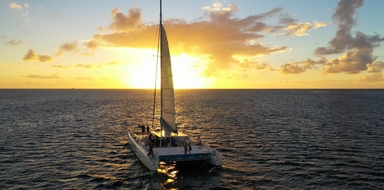 Sunset cruise on a catamaran