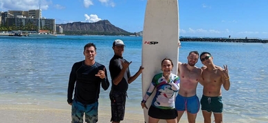 Private-group surf lesson in Honolulu
