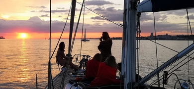 Sunset on a Yacht in Lisbon