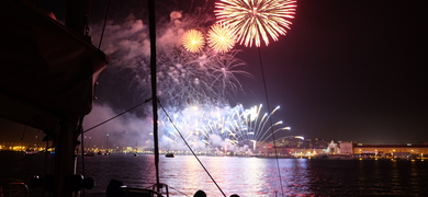 New Years Eve in Lisbon on a boat