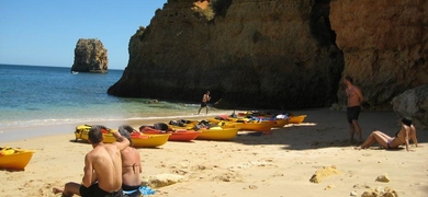 kayaks on beach lagos
