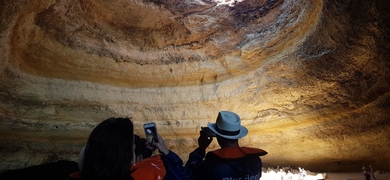 Benagil cave algar visited by tourists