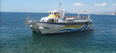 Cover for private catamaran boat tour from Dénia with underwater vision