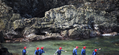 Coasteering in Newquay is a lot of fun with a group
