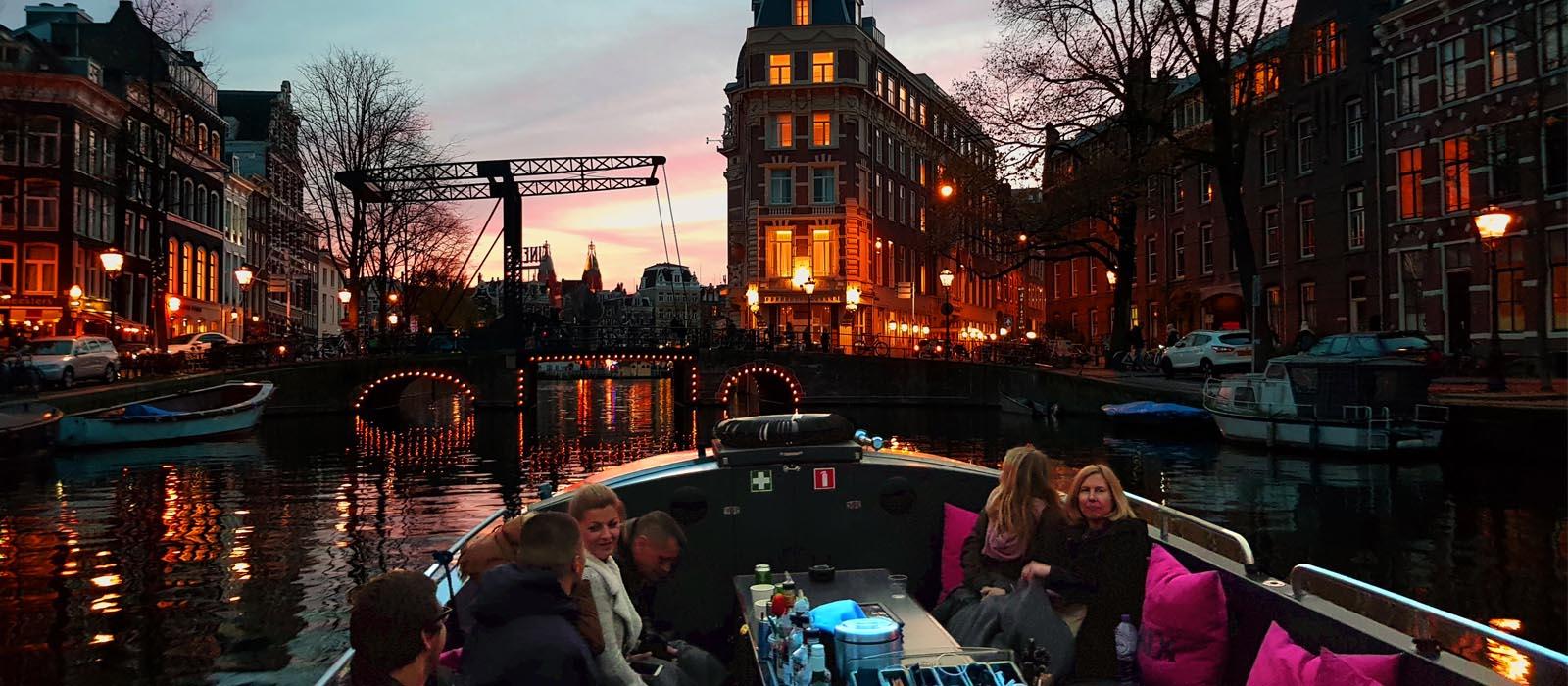 Canal Cruise by Night in Amsterdam