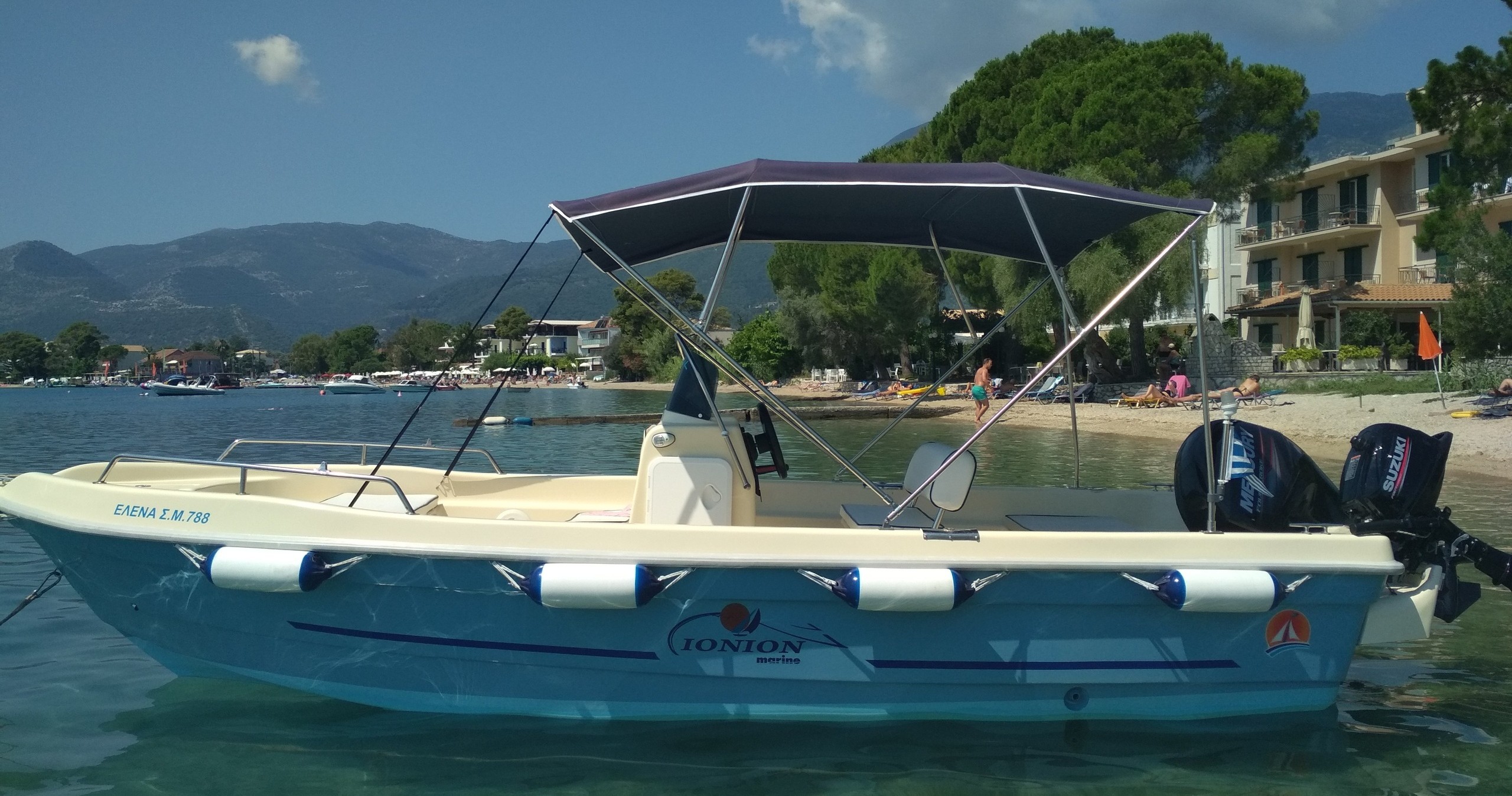 Modern Boat Rental on Meganisi Island