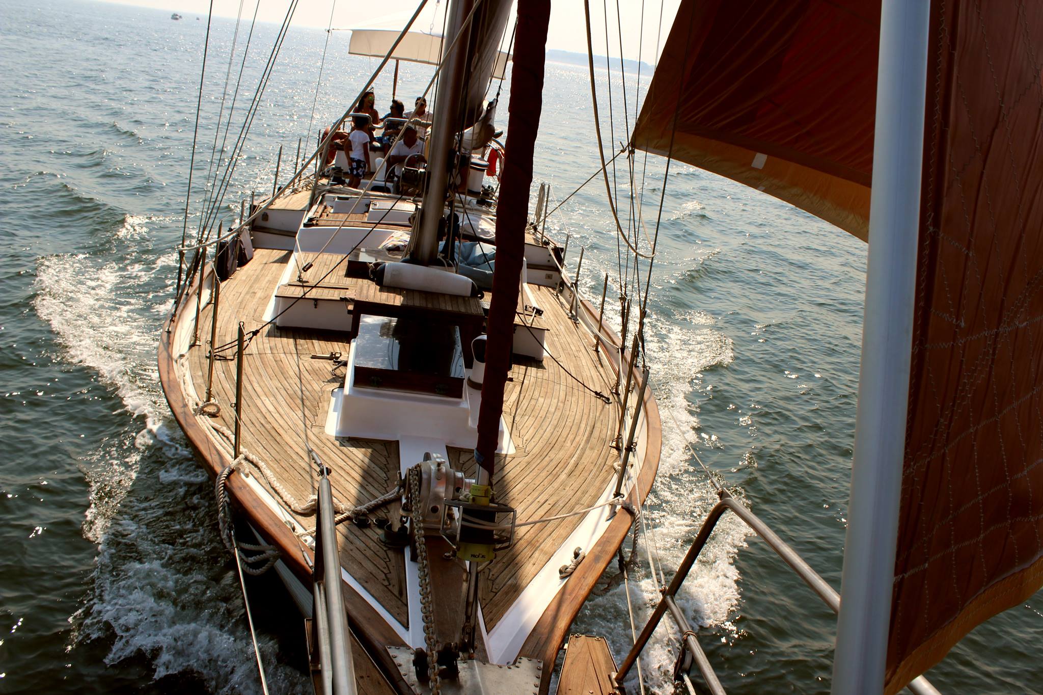 boat party in Lisbon on vintage yacht