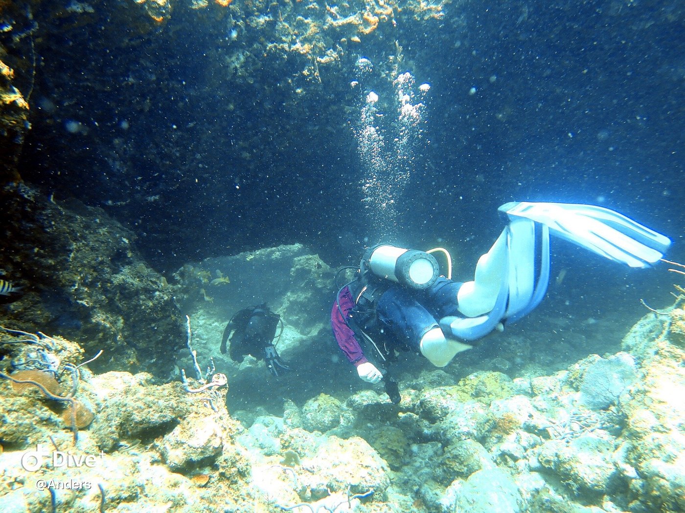 underwater cave diving