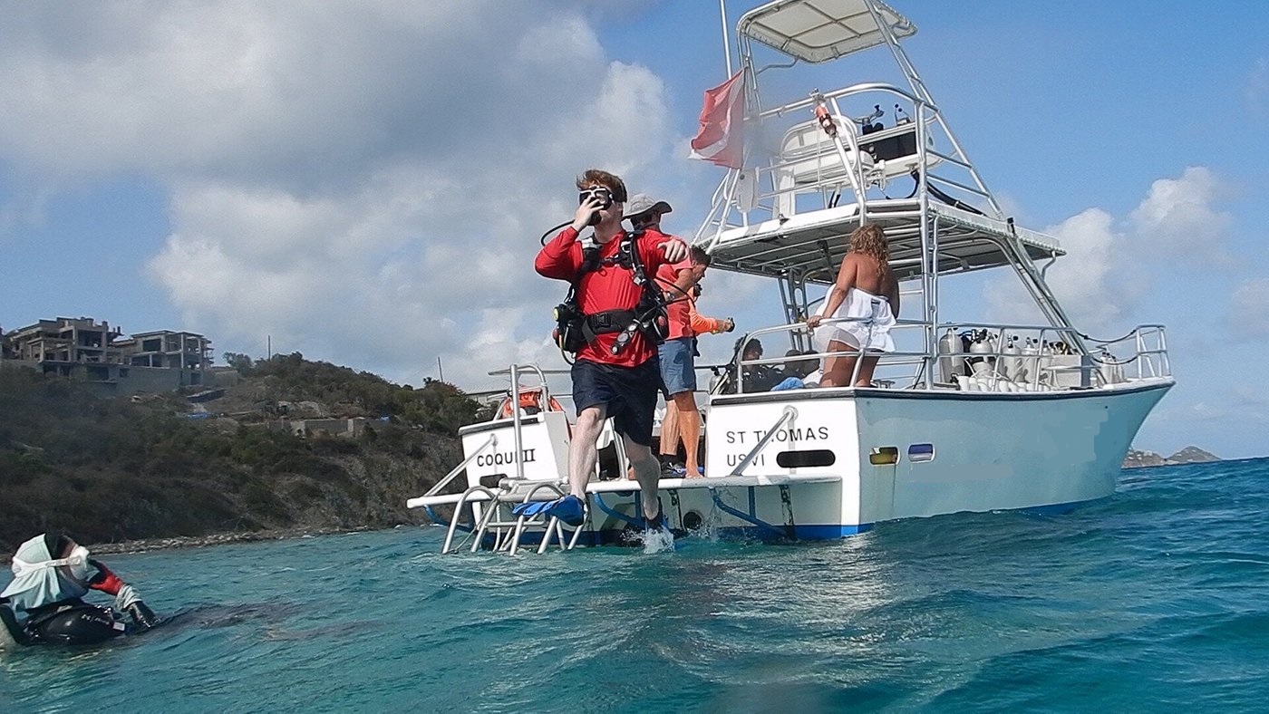 diving from boat st thomas