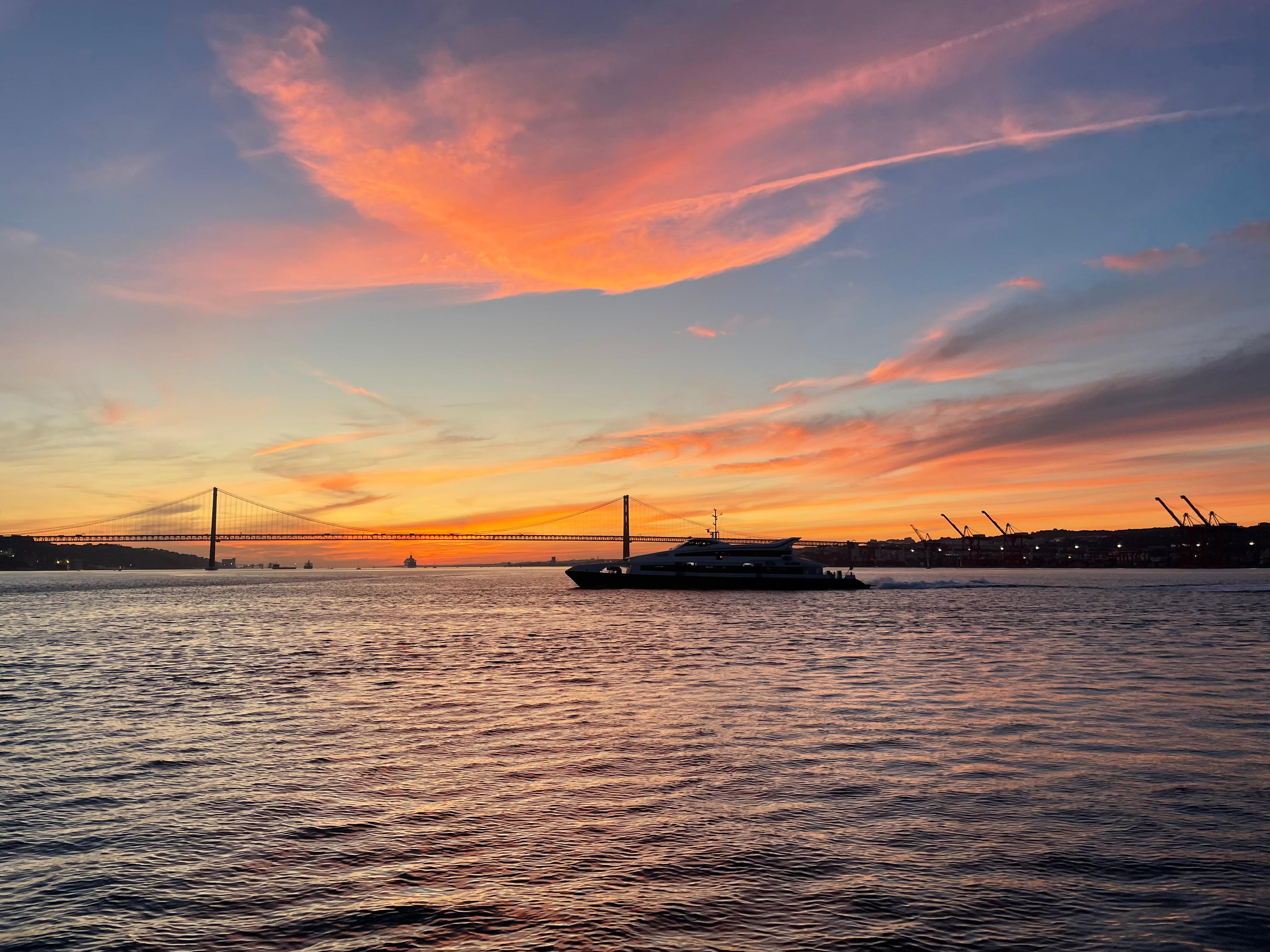 Boat Trip in Lisbon at Sunset