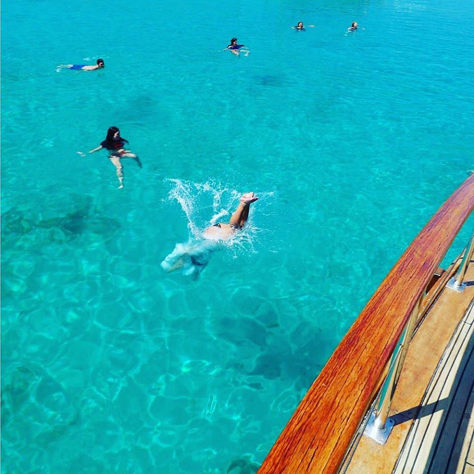 You can even do some snorkeling and jump in the aegean sea 