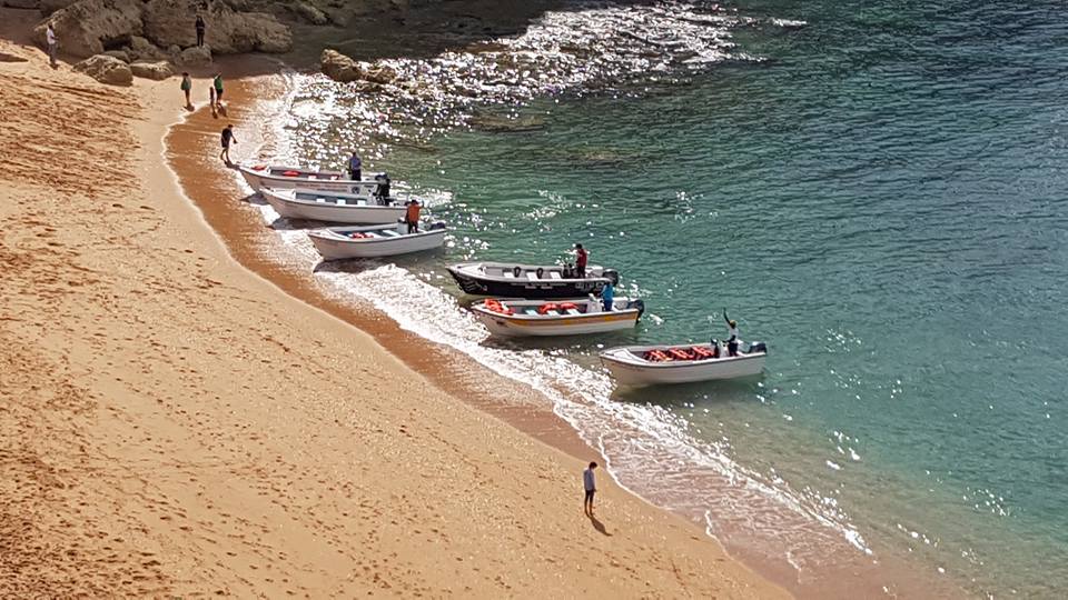Boats on the beach of Carvoeiro