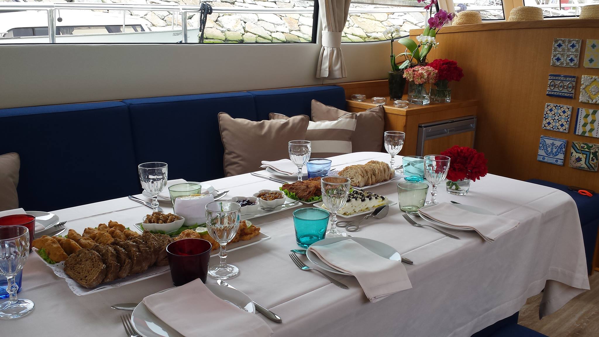 Enjoy a delicious meal on board
