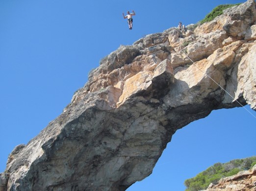 Rope swing in Mallorca