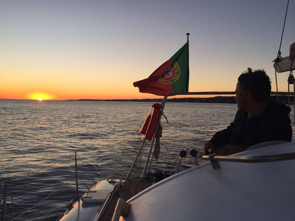 sunset sailing in Lisbon