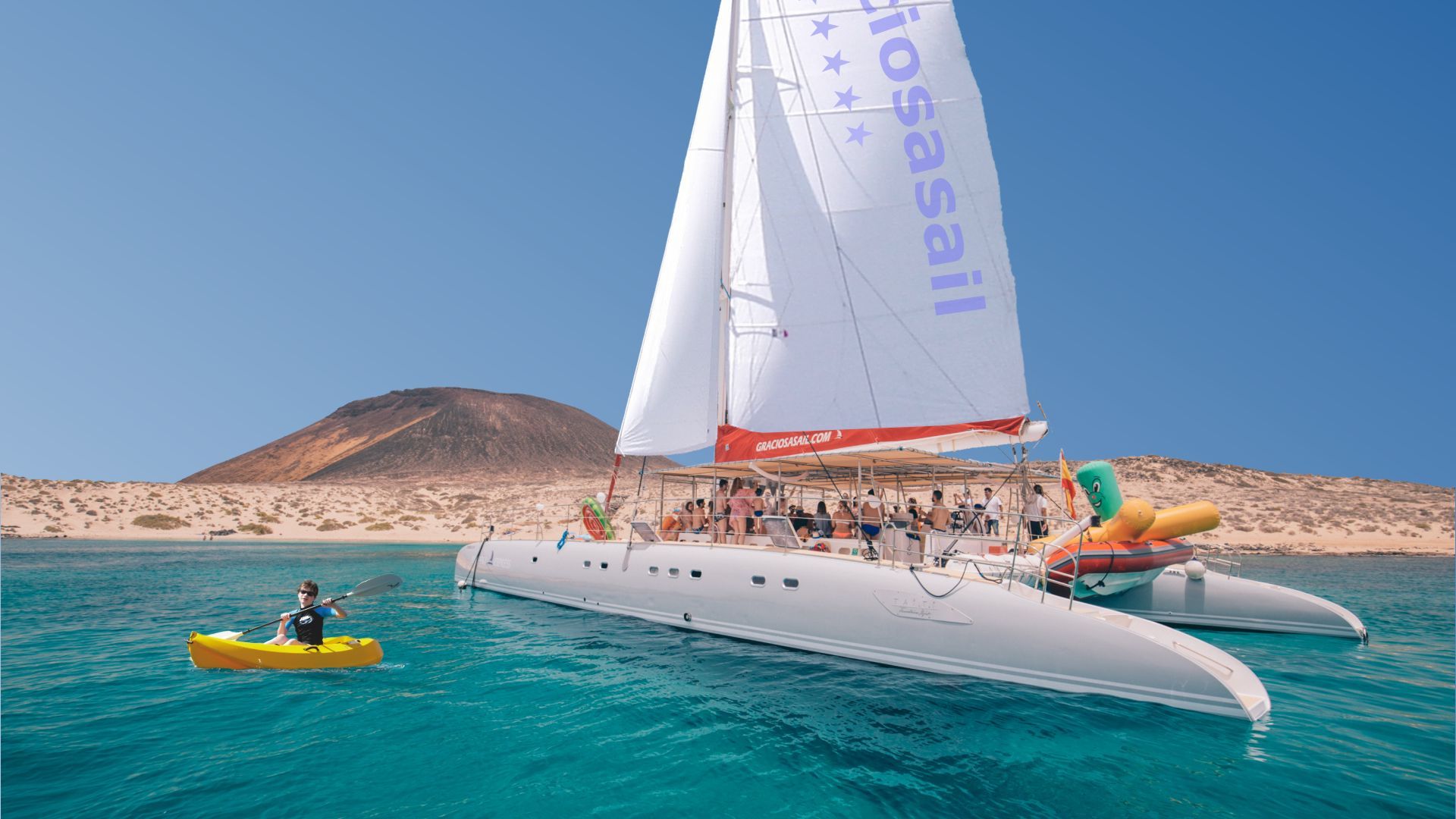 Cover for catamaran boat tour in Lanzarote