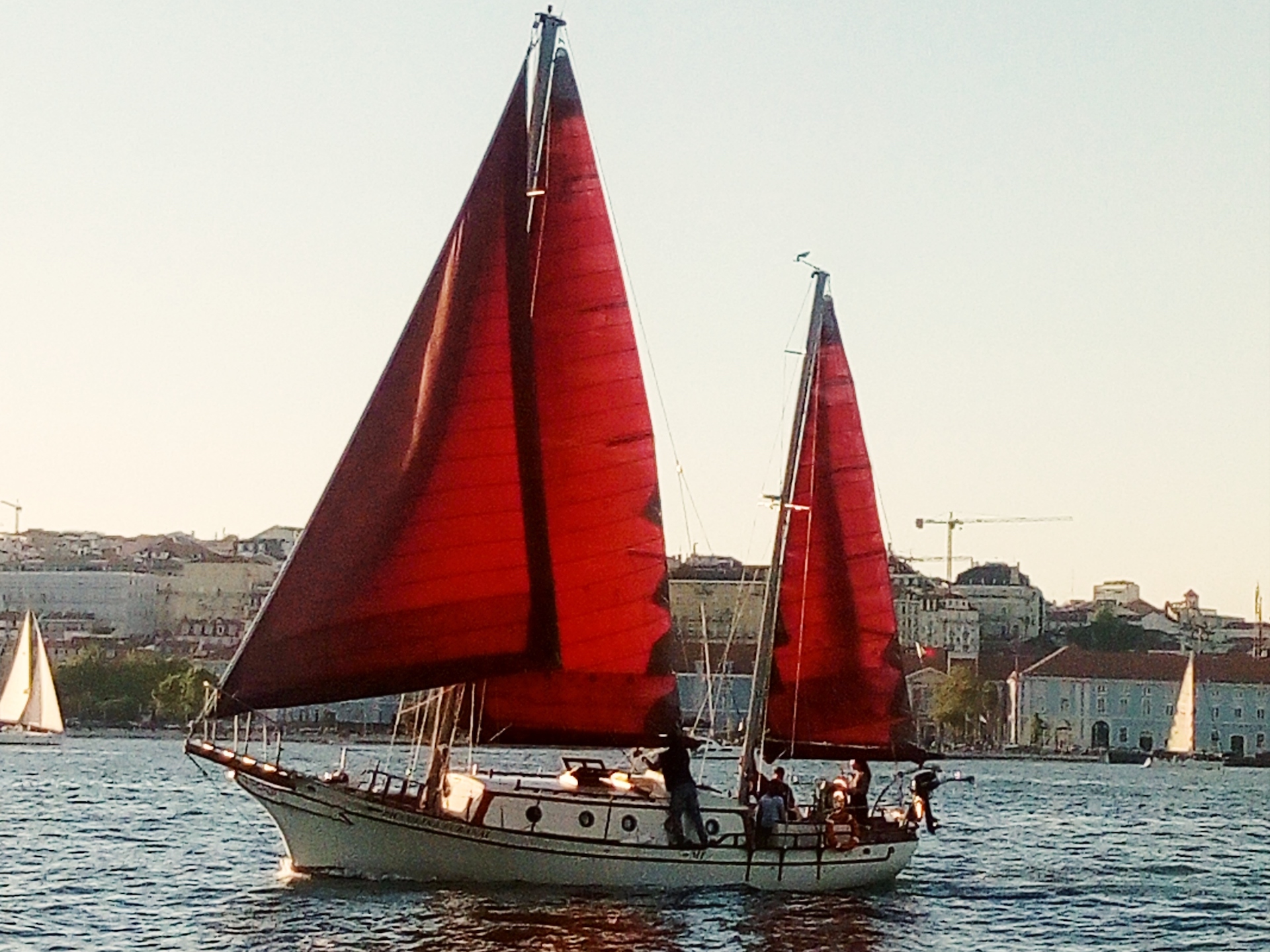 vintage sailing yacht in Lisbon
