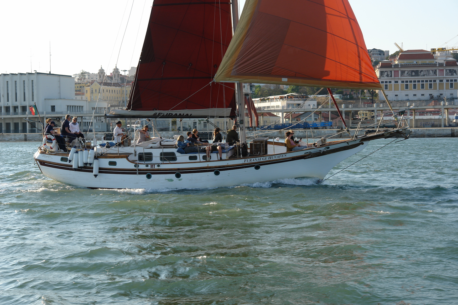 vintage sailing yacht in Lisbon