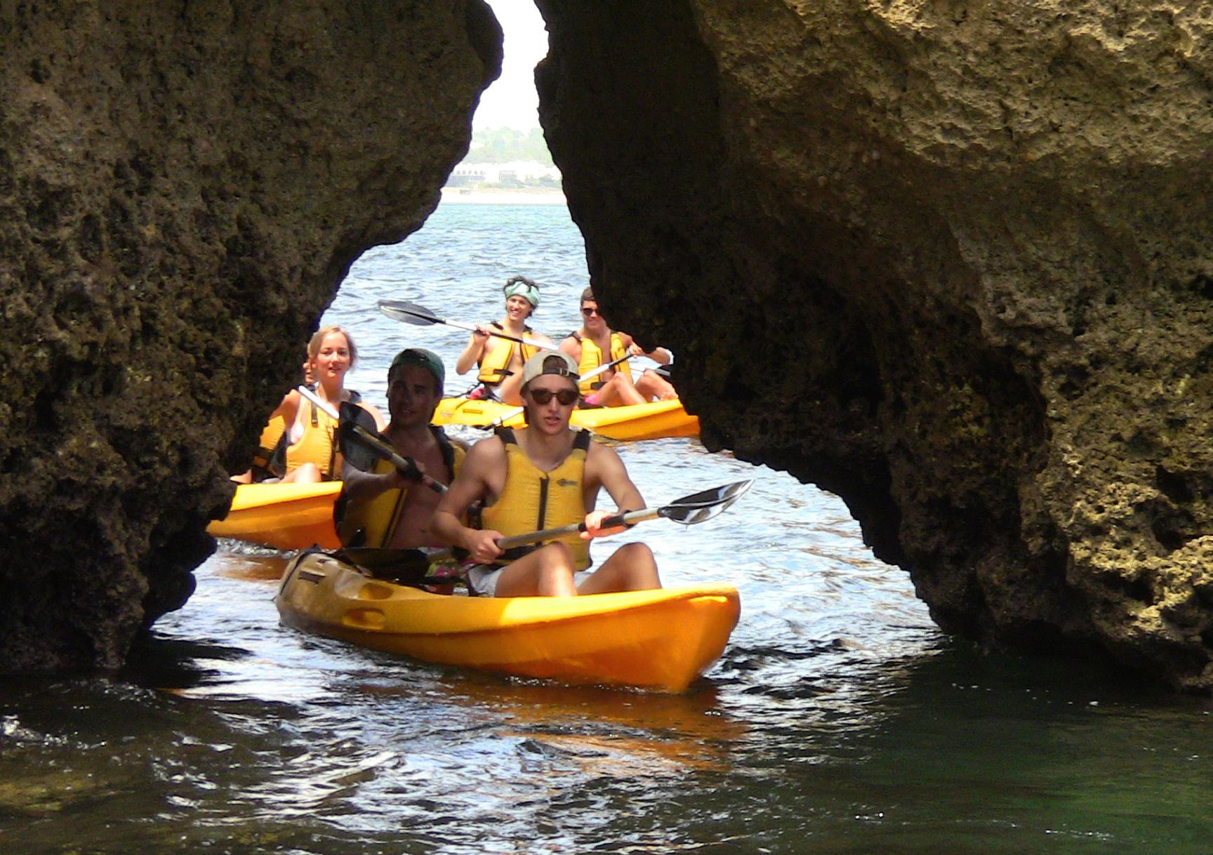 Explore the caves on a kayak