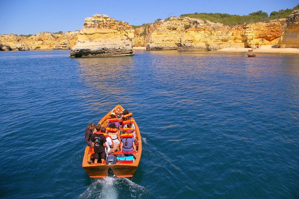 Smaller boats to visit the caves
