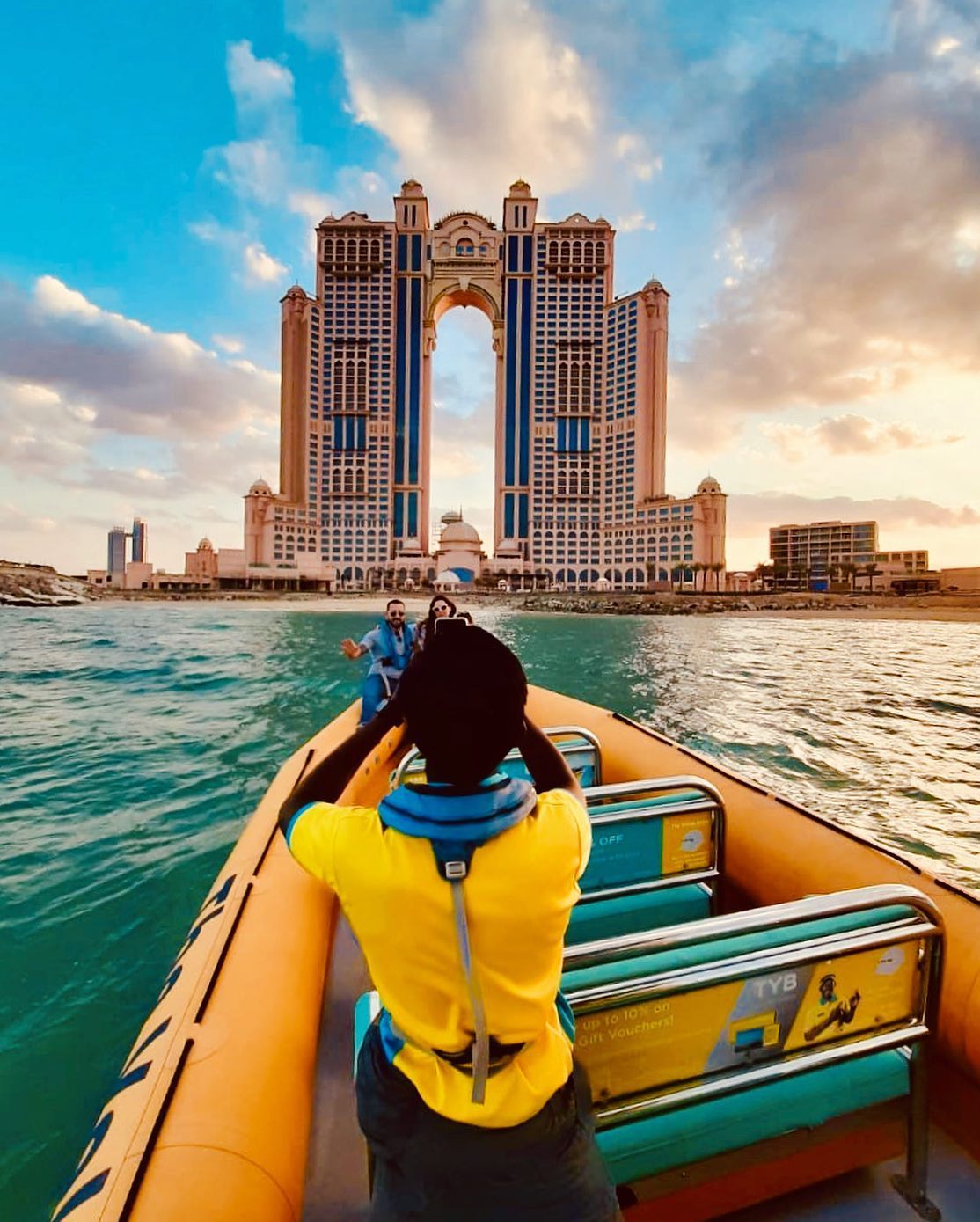 Admire the attractions from a boat in Dubai