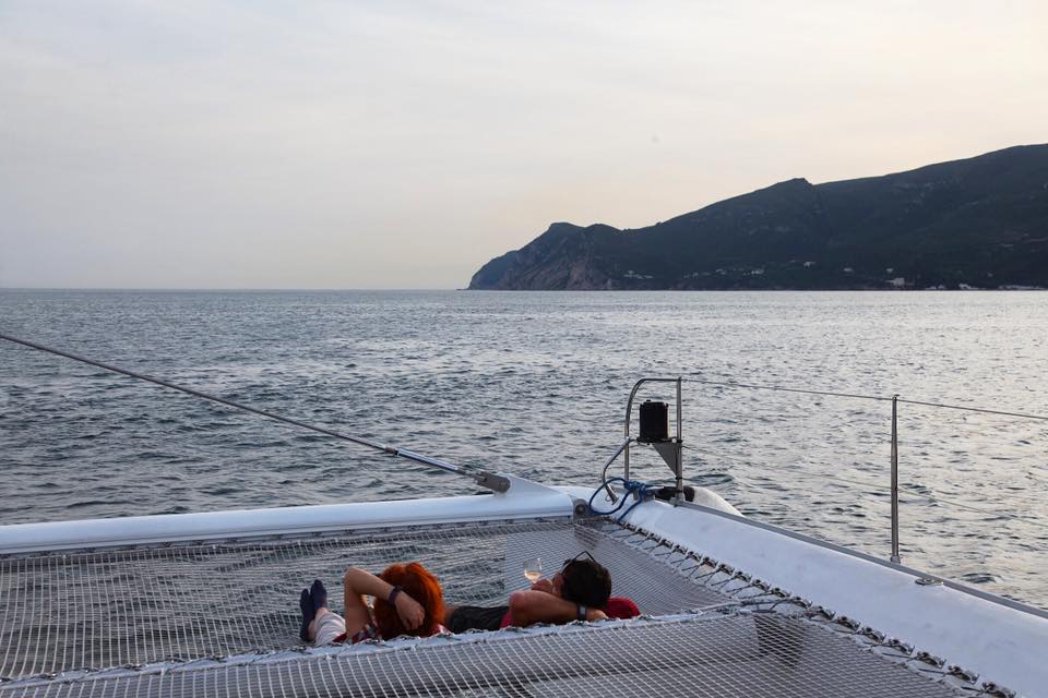 Relax on board private catamaran in Setúbal