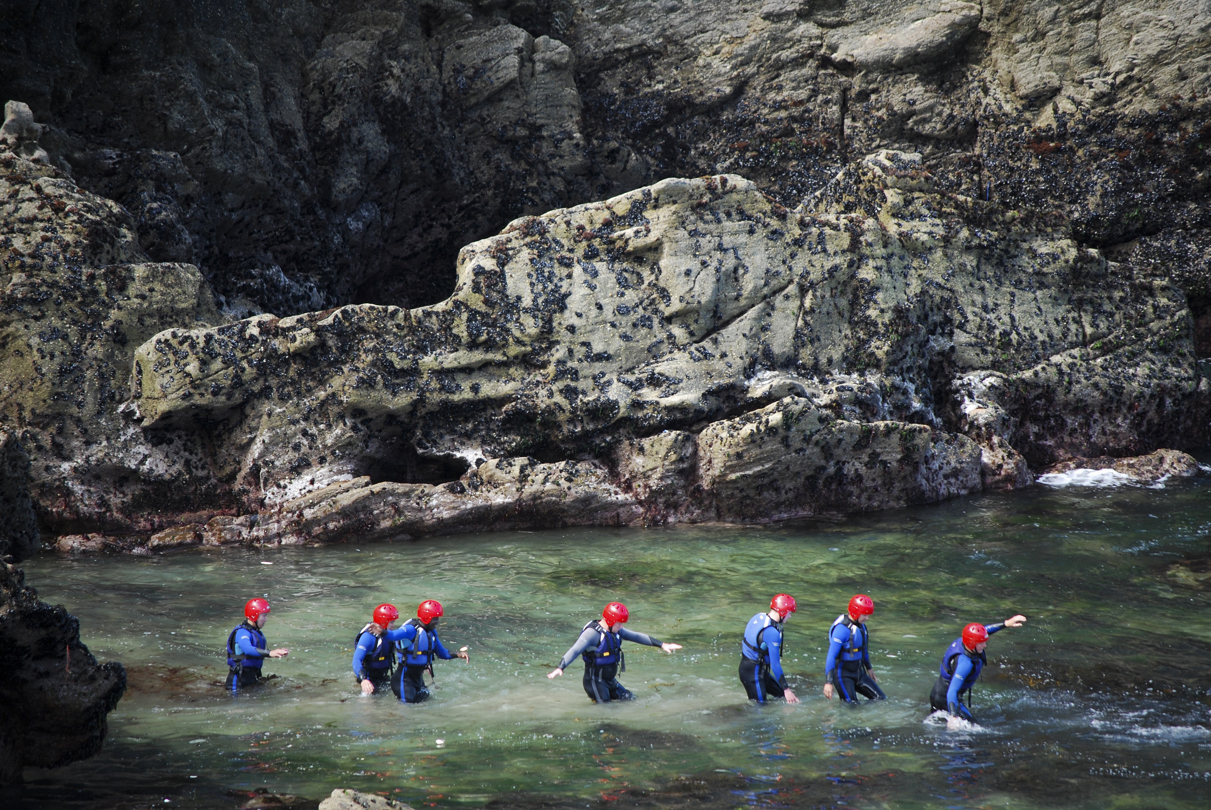 Coasteering in Newquay is a lot of fun with a group
