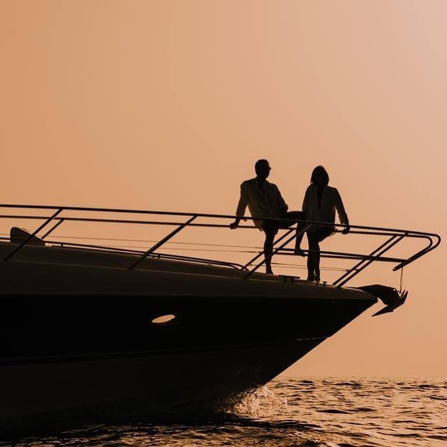 Why not book this yacht during sunset?