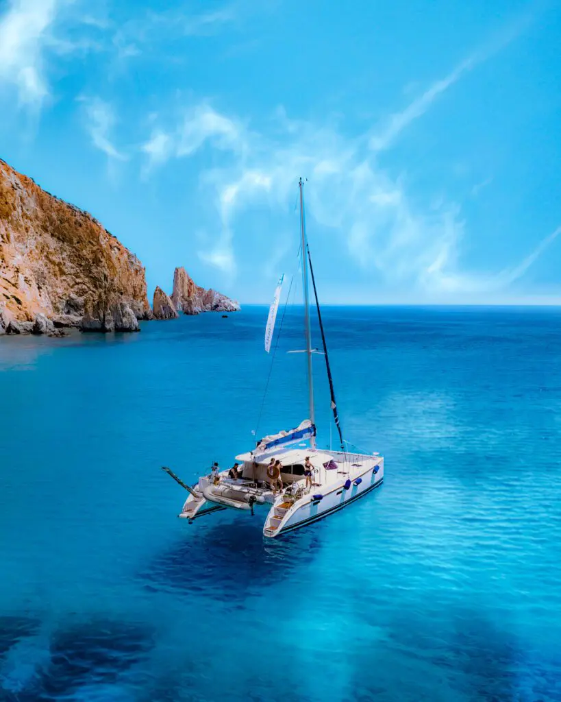 Full-Day Round Tour of Milos and Poliegos Catamaran
