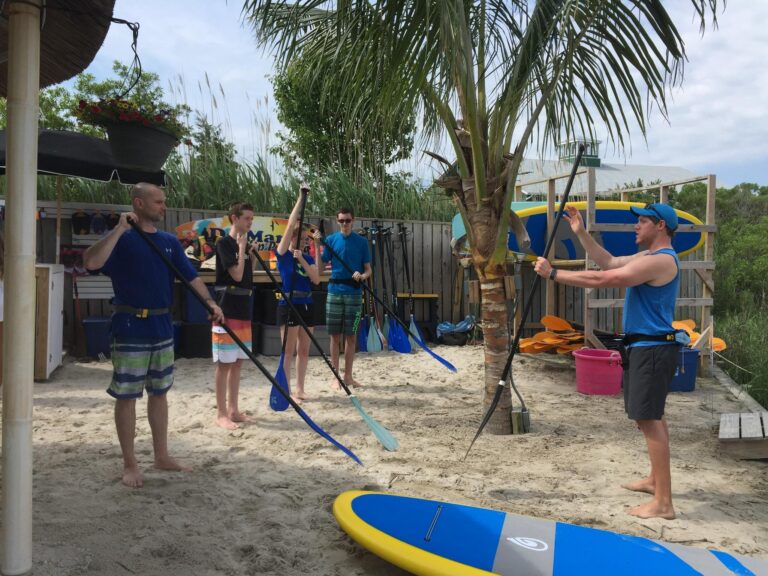 Aula de prancha de paddle e passeio em Rehoboth Back Bay