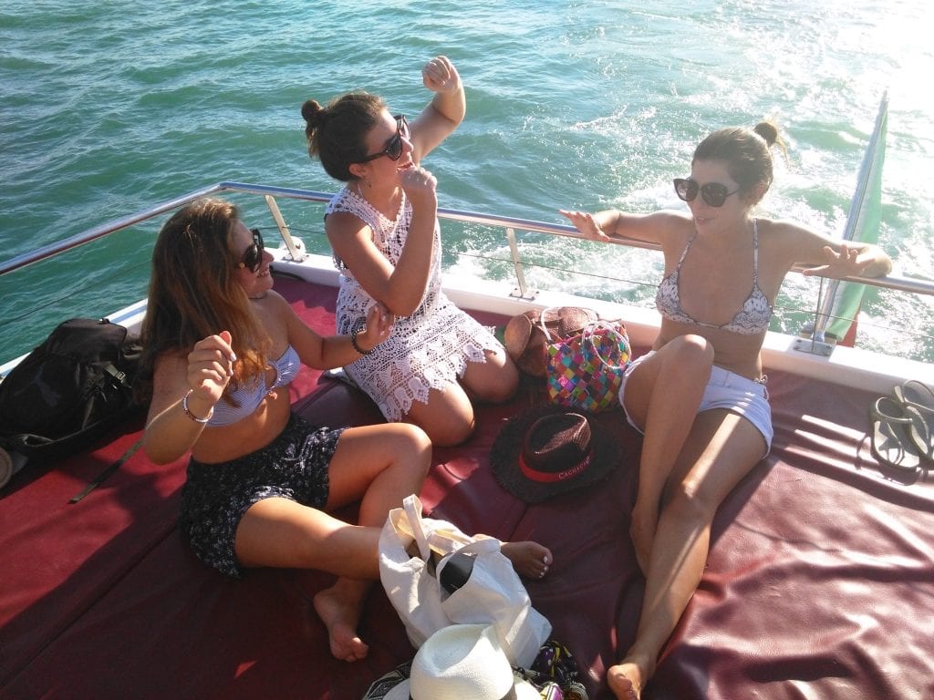 The girls on the boat party in Albufeira