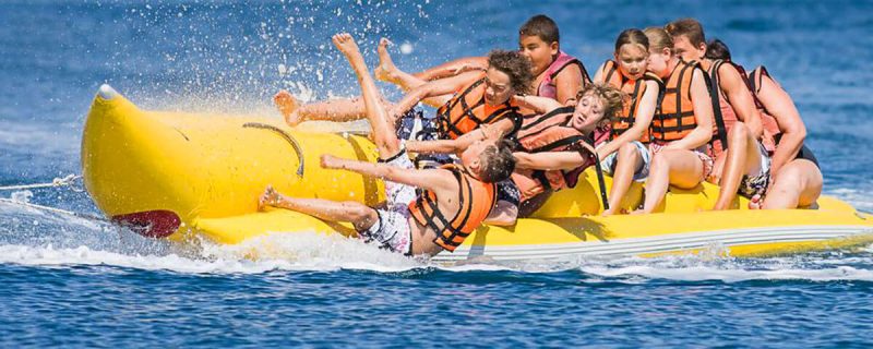 Banana boat ride in Barcelona