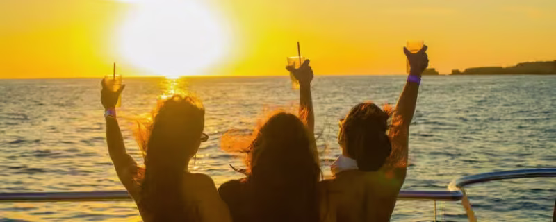 Gurls enjoying the sunset in Lagos on a boat