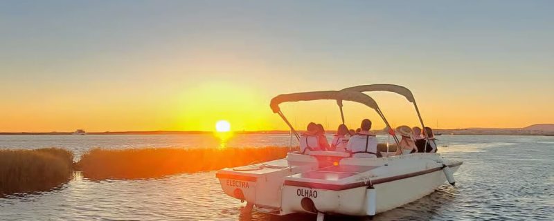 sunset boat tour in Ria Formosa