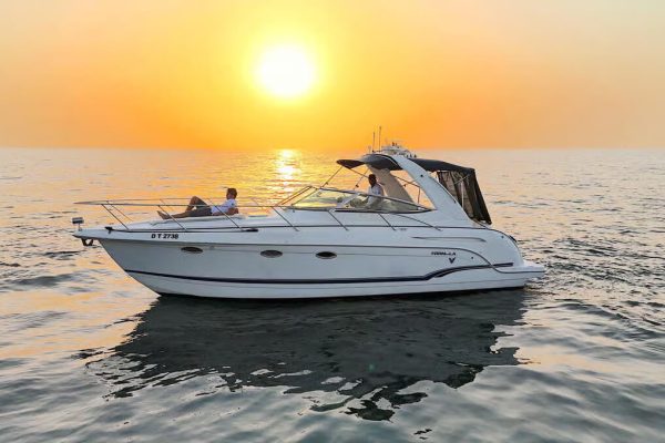 Yacht in Dubai during sunset