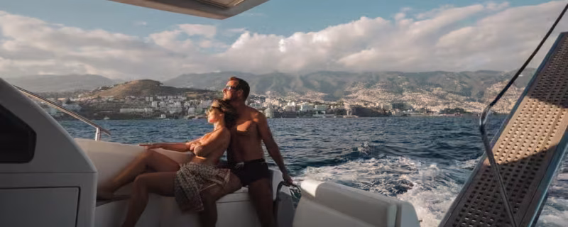 Couple on a yacht in Madeira